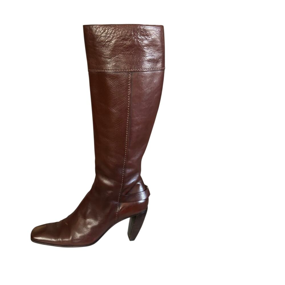 Costume National Brown Leather Boots Size 40 Made in Italy US Size 10